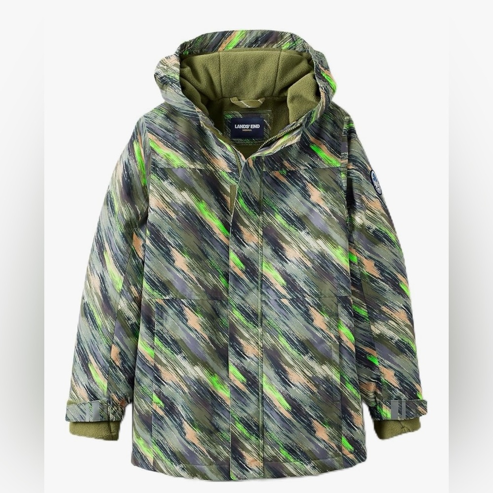 Lands' End Olive and Patterned Jacket